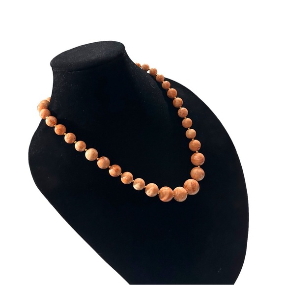 Vtg Signed Joan Rivers Peaches & Cream Graduated Glass Pearl Bead Necklace 24” - Picture 13 of 14